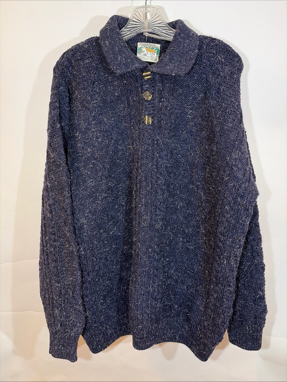 NWT Connemara Aran Knitwear Men's Large Sweater 100% Wool Ireland